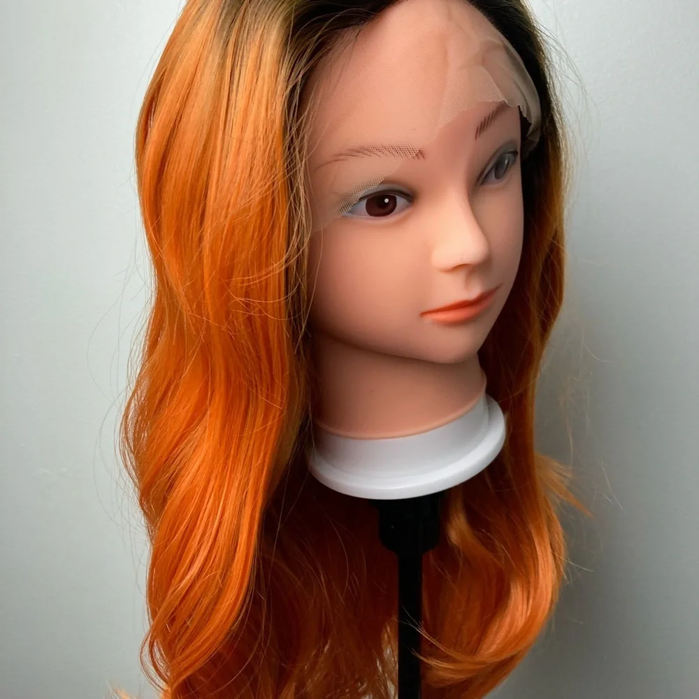 Dark Roots Orange Lace Front Wig